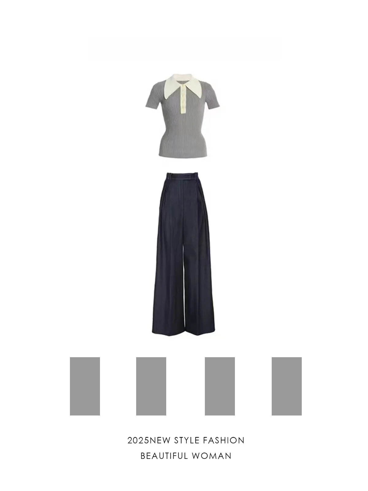 

Уникальный стильный женский комплект Knockinghead 2025: Новинка в корейском стиле, универсальный свободный повседневный комплект из двух предметов с юбкой А-силуэта с высокой талией