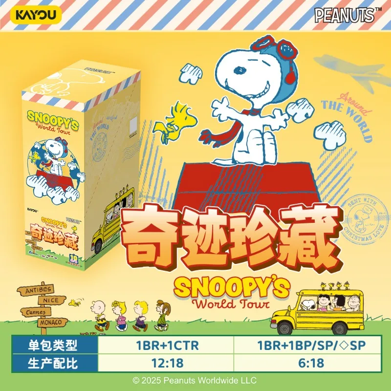 KAYOU Echte Peanut Comics Miracle Collection Wereldreiskaart Uitgave 1, Anime Perifere kerstcollectiekaartgeschenken