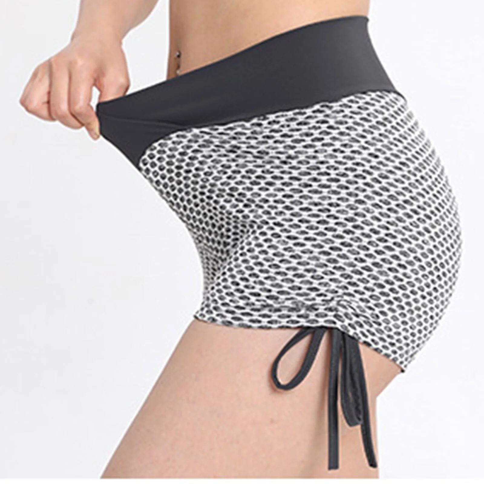 Womens Sport Shorts Cross V-Front Elastic Waistband Shorts Fashion Drawstring Sports Bottom for Yoga Gym Workout Exercise