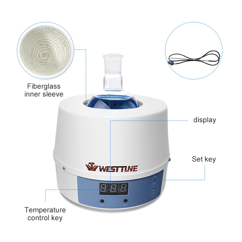 WESTTUNE Laboratory Digital Electric Heating Mantle 250/500/1000ml Lab Thermostatic Heater with Temperature Controller 220v ﻿