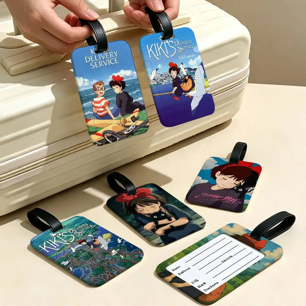 Cartoon Movie K-Kikis D-Delivery Service PVC Baggage Tag With Info Card Anti lost Identification Tag For Luggage School Backpack