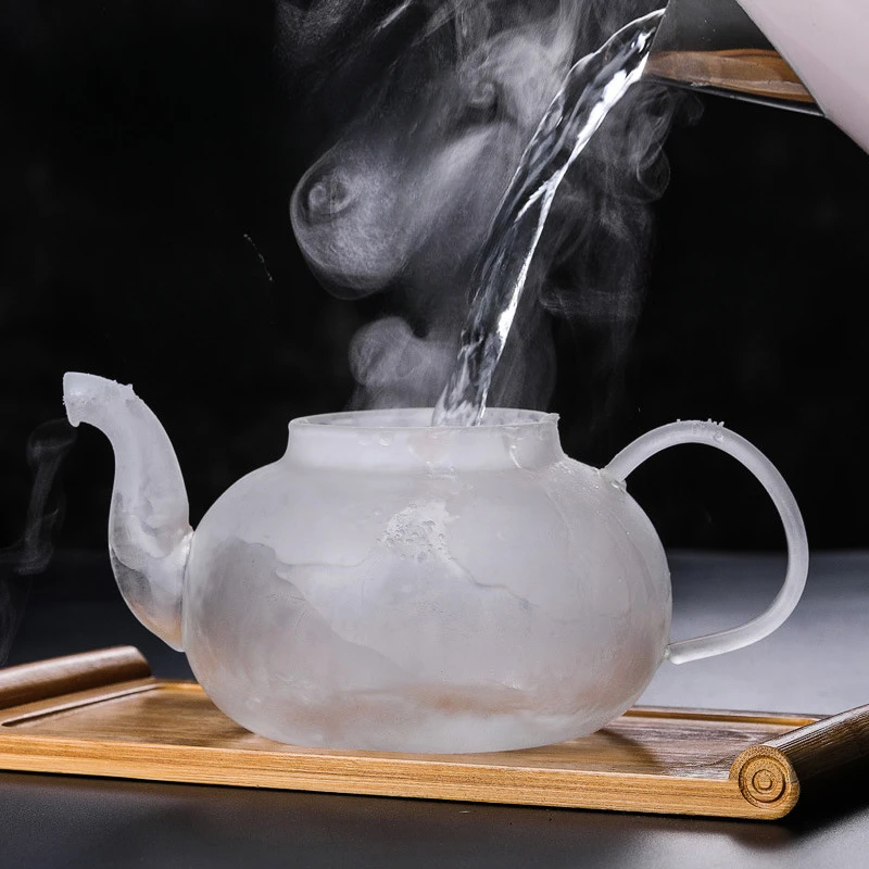 400ml-1600ml Filterable Heat-resistant Thickened Glass Teapot High Borosilicate Glass Flower Tea Pot Heatable Glass Tea