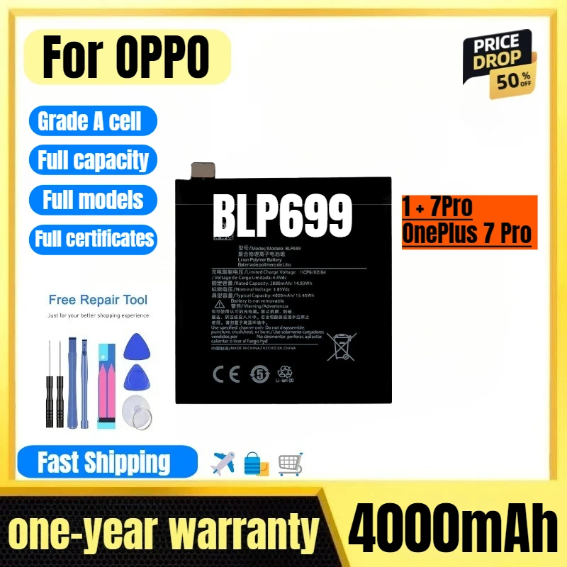 

BLP699 for OPPO 1 + 7Pro/OnePlus 7 Pro Phone Battery High Quality High Capacity Replacement Bateria Grade A Cell with Tools
