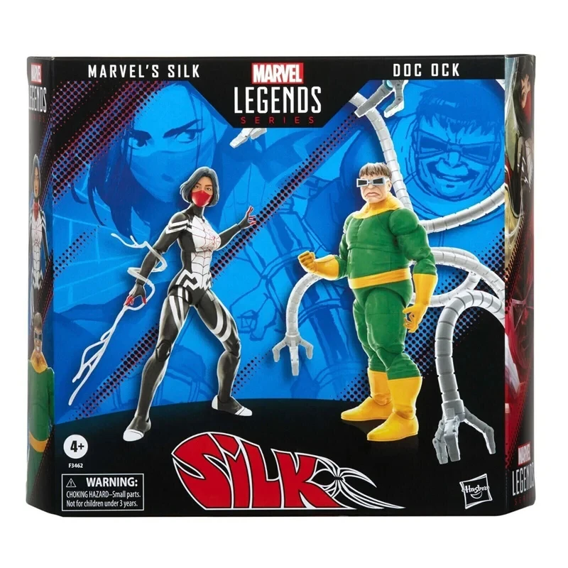 Hasbro Spider-Man Marvel Legends Series Doc Ock and Marvel Silk 2-Pack 6-Inch Action Figures Collectible Model Toy New in Stock