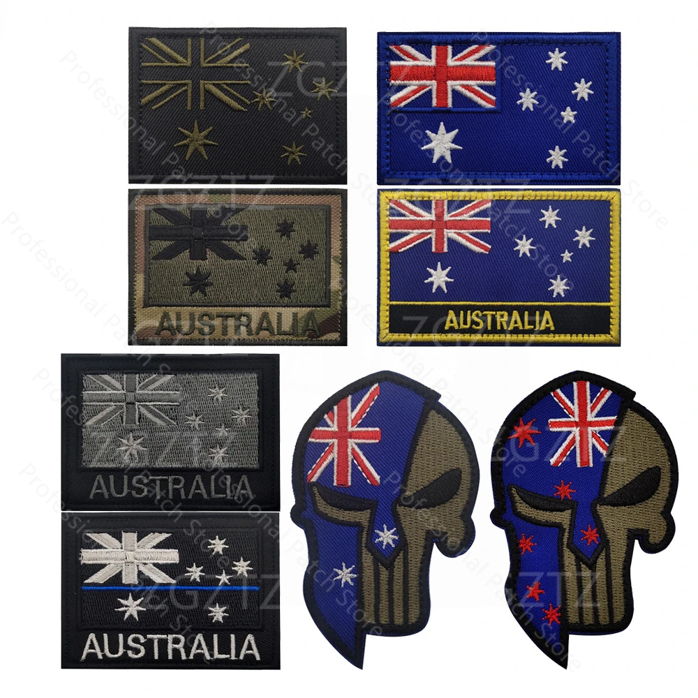 PVC/Embroidered Oceania New Zealand Australia Flag Patch Tactical Military Patches Stripes Australian Flag Badge Army patch