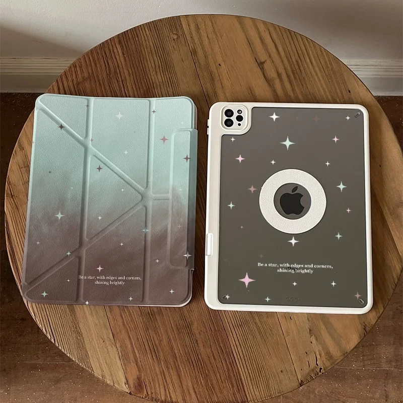 

Gradient Stars Detachable Magnetic Tablet Case For Mini 7 6 iPad 11 10 6 5 Pro 2024 2022 2021 2020 2018 Air2025 2024 5 4 3 Cover
