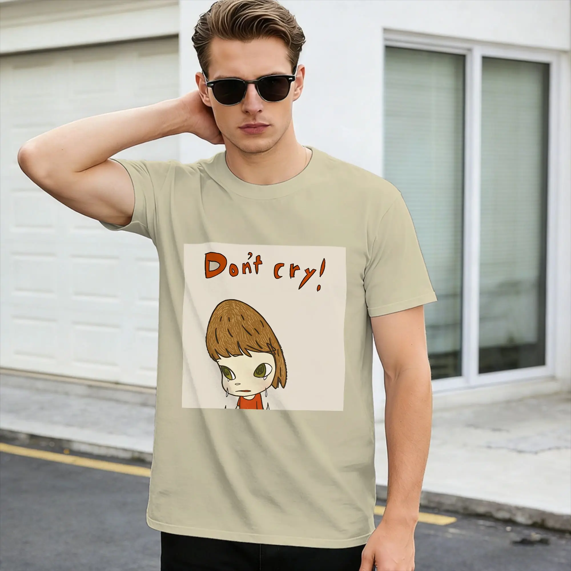 Streetwear T-Shirt Beach Y-Yoshitomo Nara Fashion T-Shirts don't cry 100 Cotton Tshirt for Men Y2K Classic Short Sleeve Top Tees