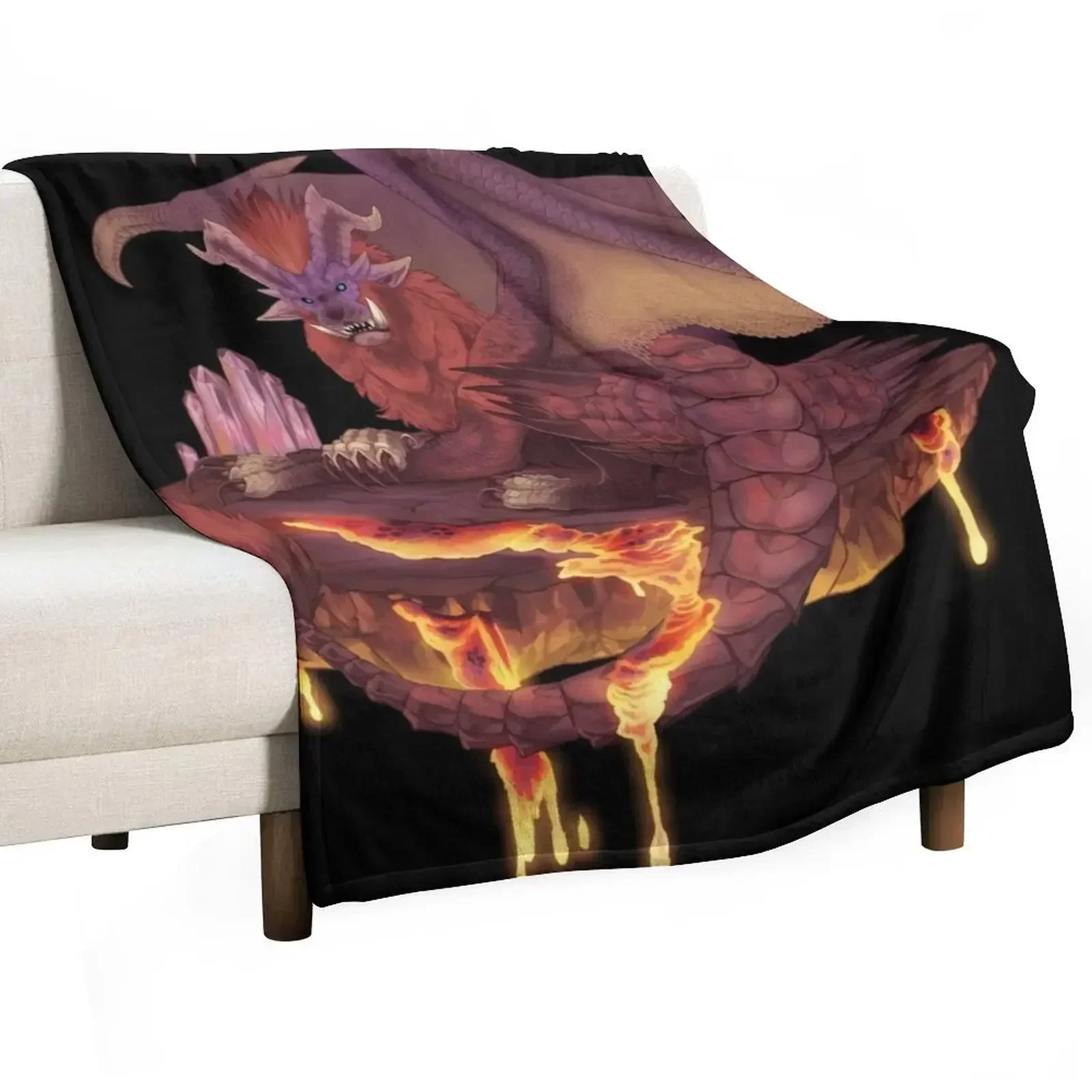 

Elder Dragon - Teostra Throw Blanket Hair Soft Plaid Blankets