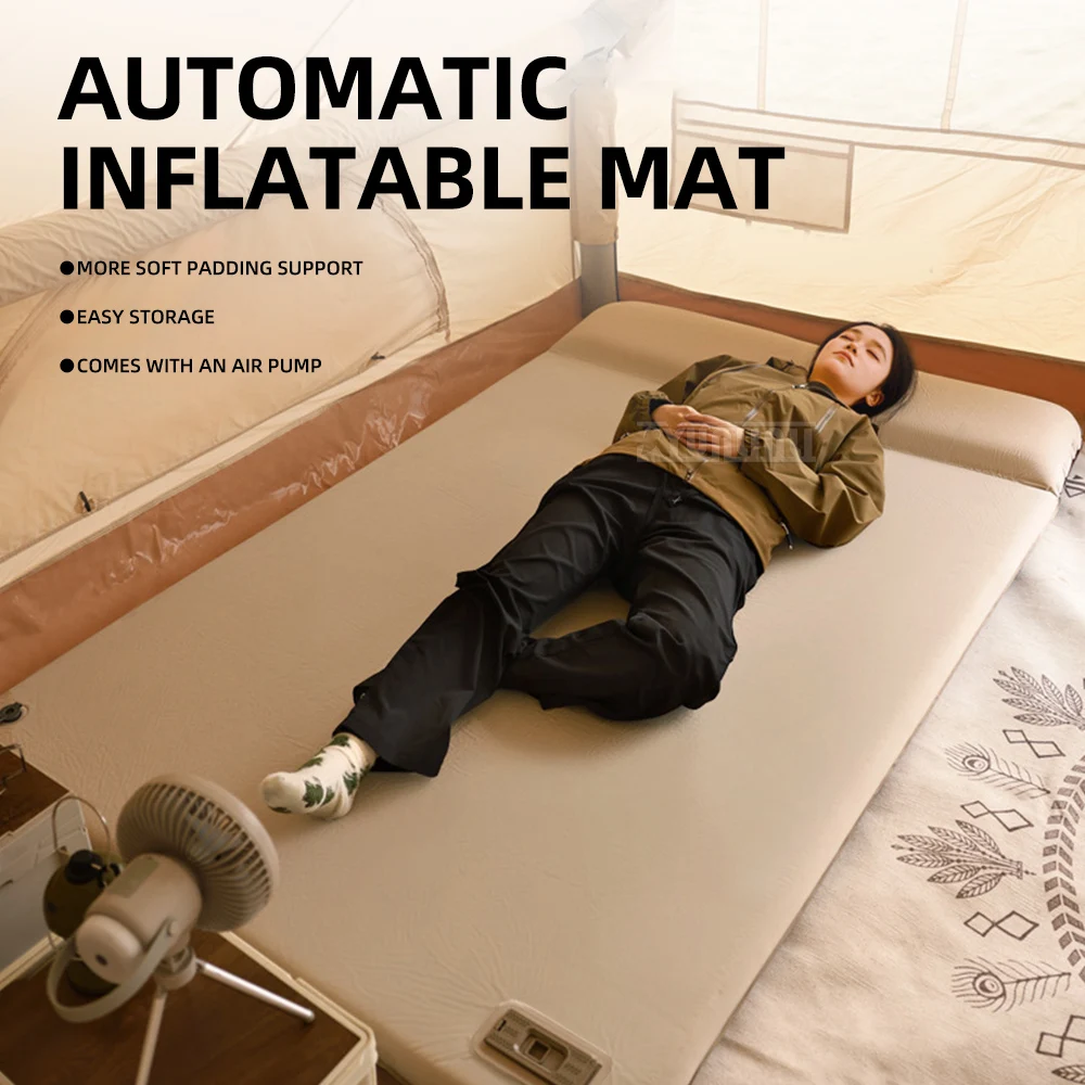 Outdoor Camping Air Mattress, Dual-Purpose Picnic Mat and Mattress: Self-Inflating Camping Mattress