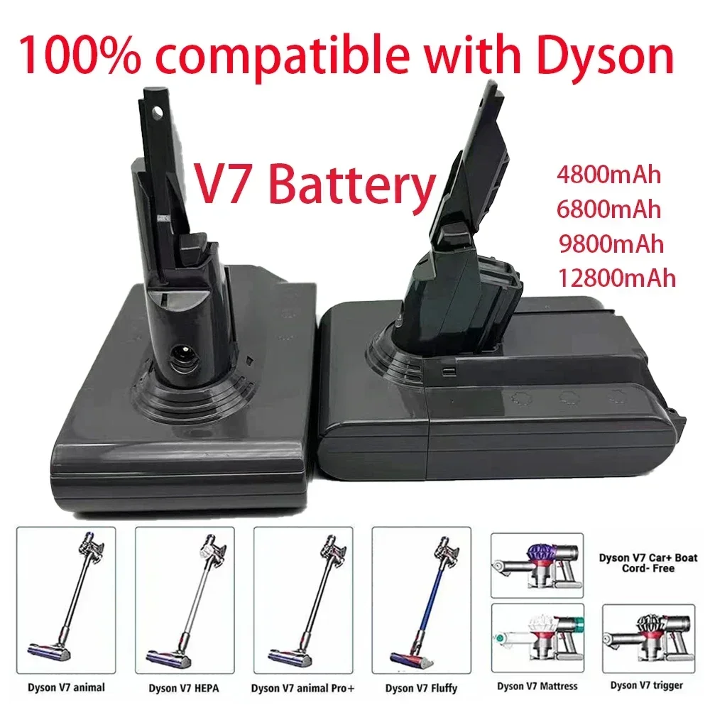 2025 New Model Suitable for Dyson V7/SV11 Series Vacuum Cleaner Battery 21.6V 12800mAh Rechargeable Dyson Battery Accessories