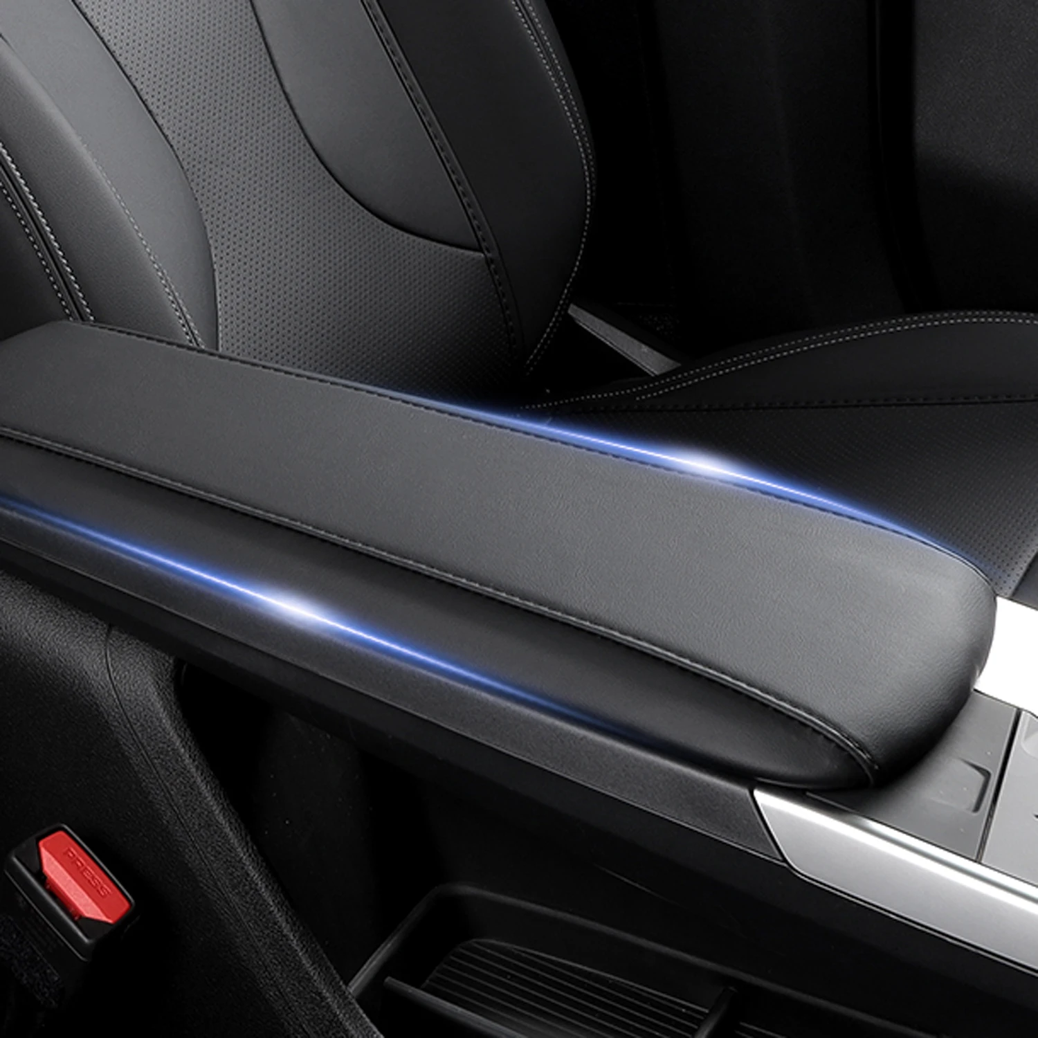 For BMW X1 U11 2023 2024/ iX1 2022-2024 Black Center Console Armrest Leather Case Cover Car-Styling Interior Parts Accessories