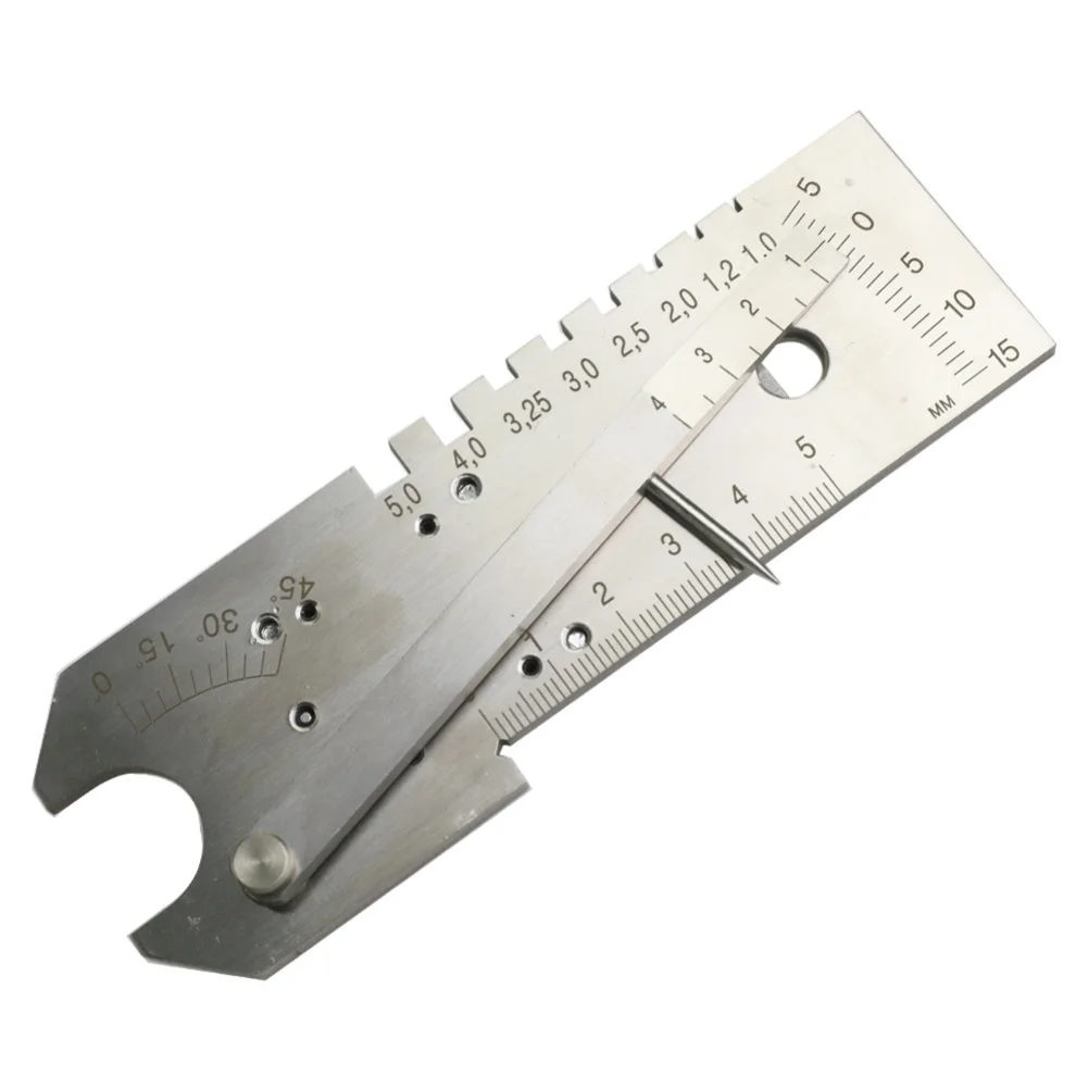 

Stainless steel welding gauge for measuring gap width bevel angle weld seam depth and electrode diameter inspection tool