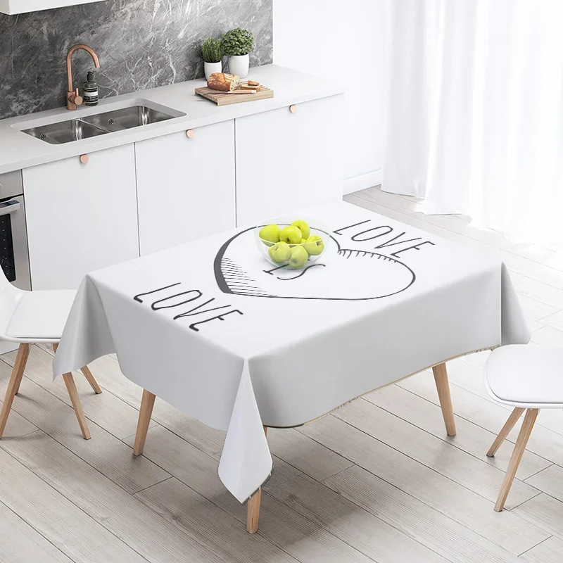 Green Tablecloth with White Text Save Drinker Ququila for Home Decor - Washable Polyester 60x90cm / Custom Size Available
