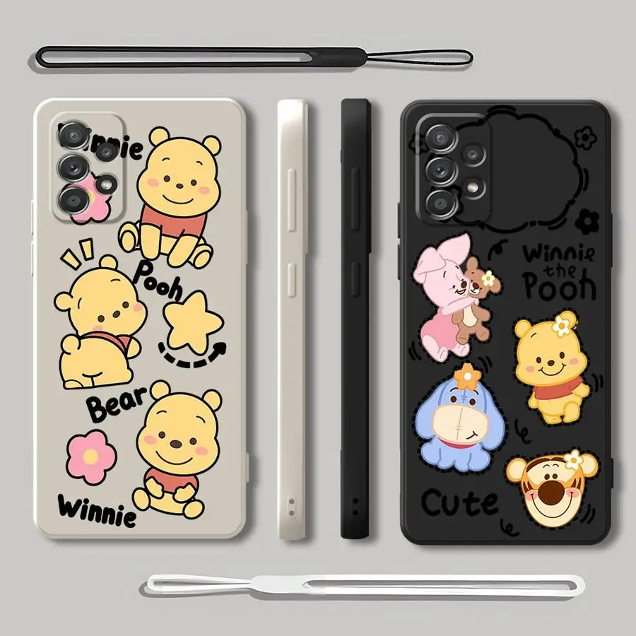 ديزني لطيف ويني حافظة لهاتف سامسونج جالاكسي A35 A15 A13 A14 A51 A36 A26 A24 A22 A52 A34 A16 A11 A12 غطاء ناعم #4
