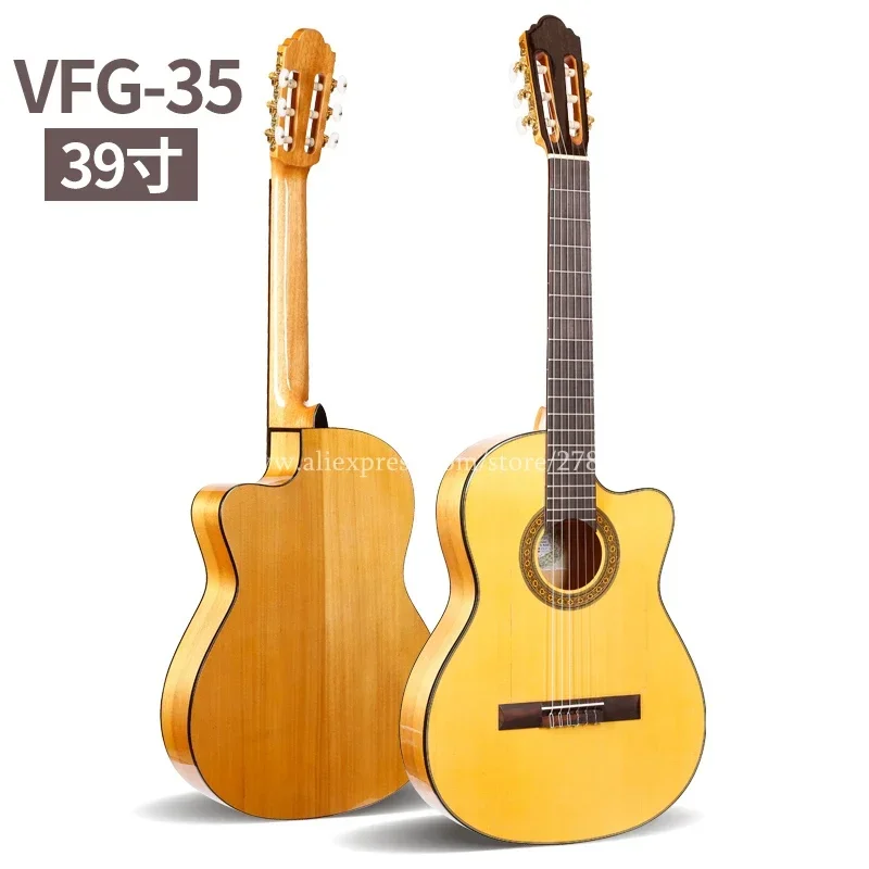 

39" Cutaway Flamenco guitar With Spruce/Aguadze Body,Classical guitar With nylon strings 580mm,52mm nut acoustic guitar