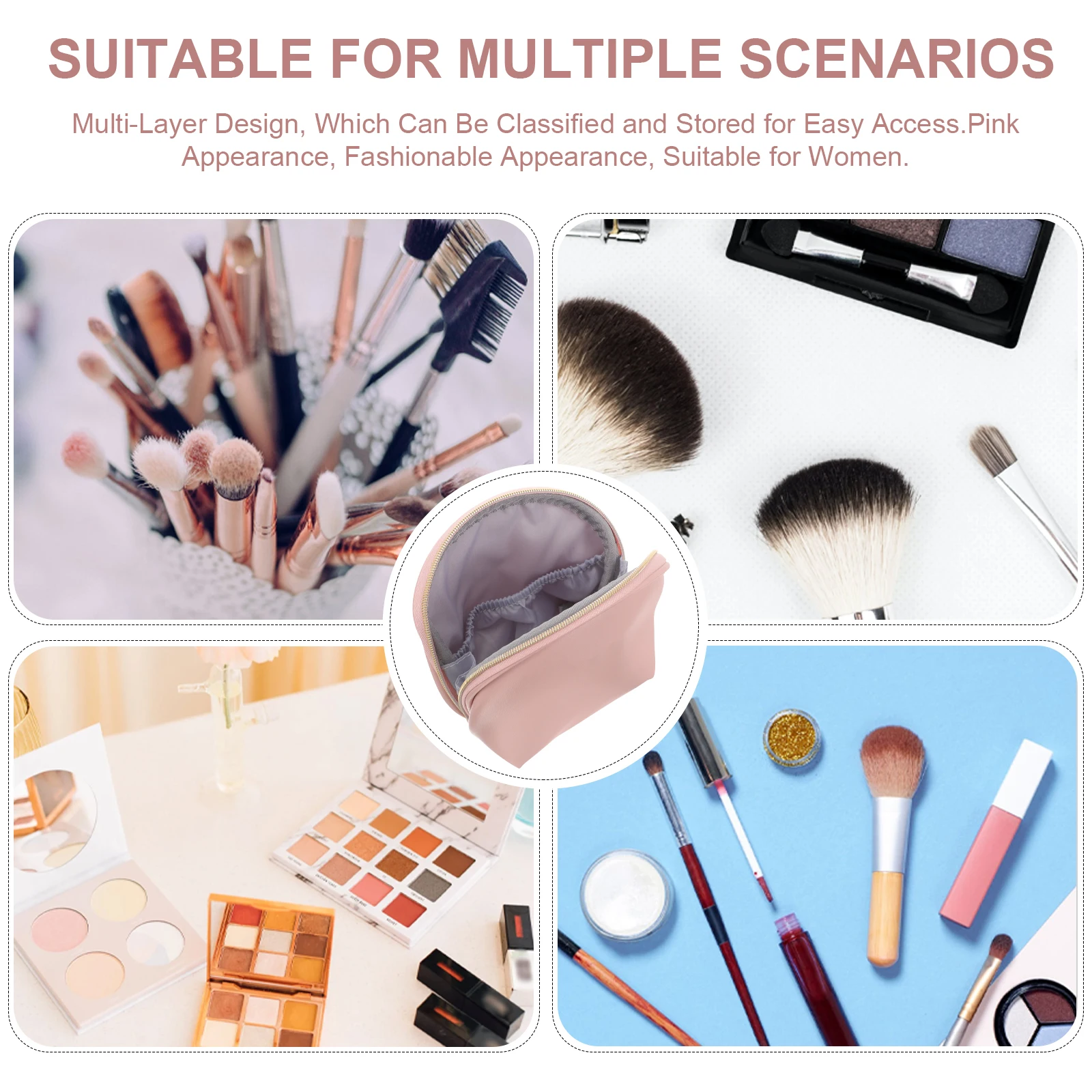 1 قطعة حقيبة ماكياج بولي Travel السفر الوردي أدوات الزينة الصغيرة كيس التخزين النساء العناية بالشعر تصفيف أداة ganizer