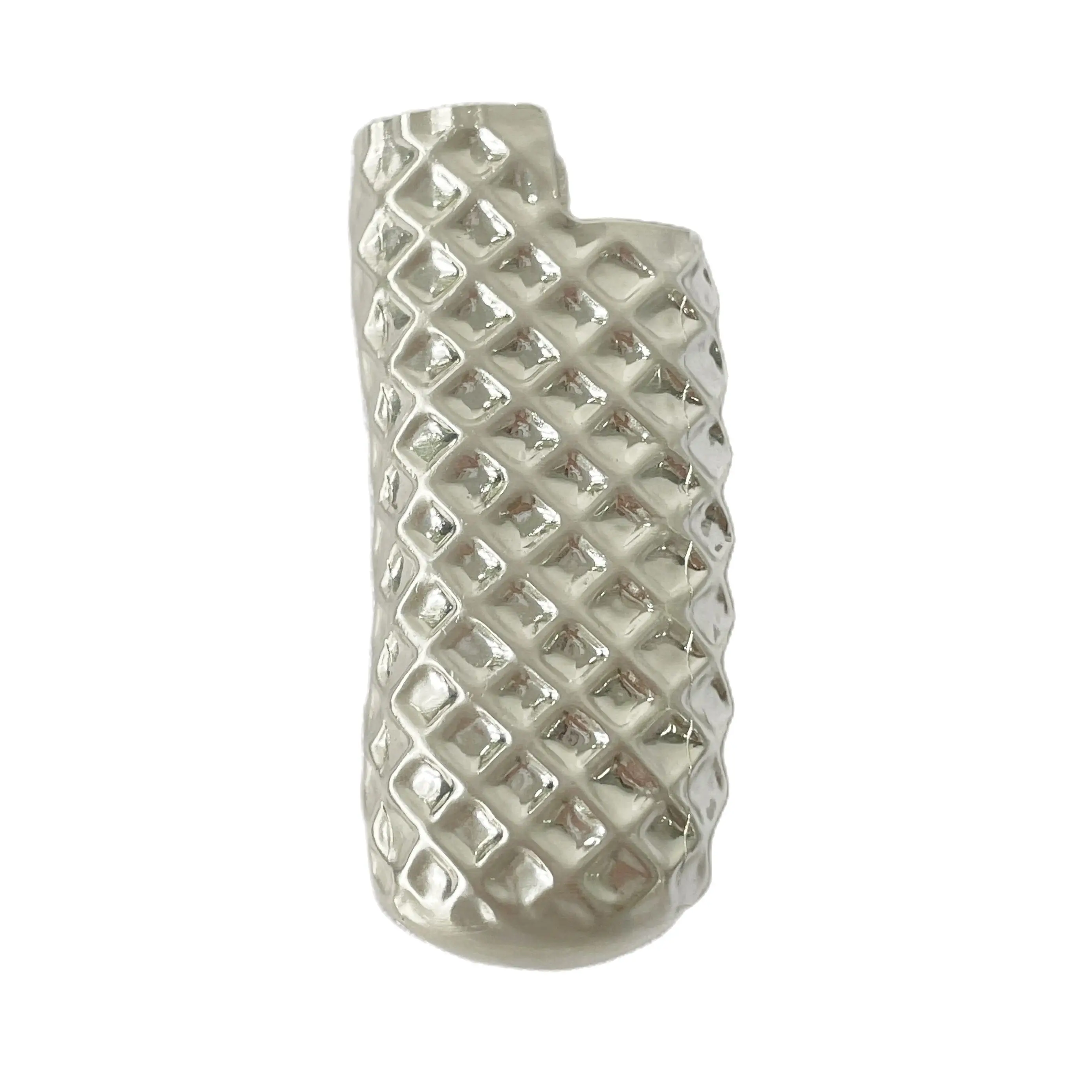 For BIC Mini Lighter J25/5 - Zinc Alloy Metal Case with Decorative Mesh Pattern - Portable and Stylish