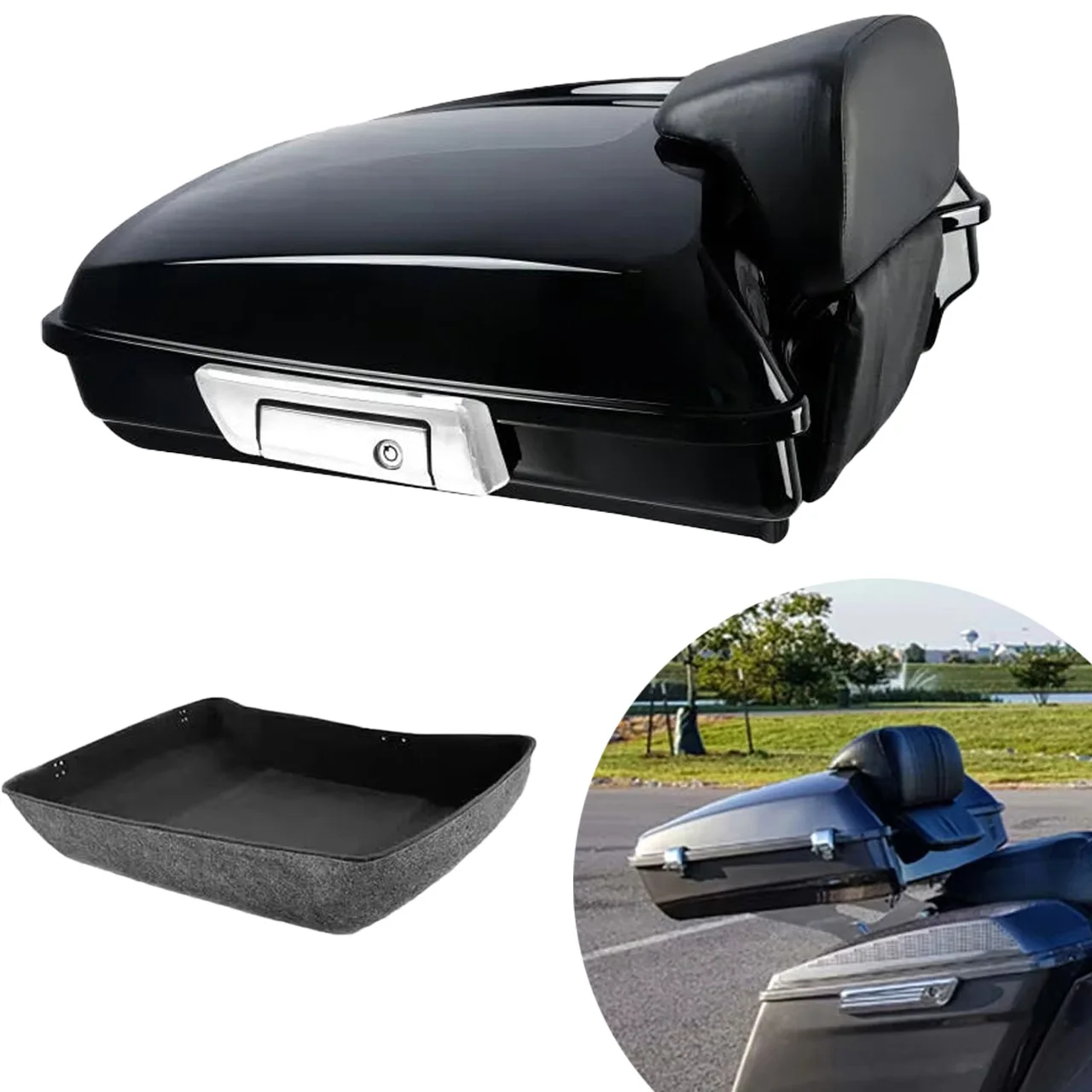 

Аксессуары для мотоциклов: багажный кофр Chopped 10.7" Tour Pack для Harley Touring CVO Road King Street Glide Electra Limited 2009-2026