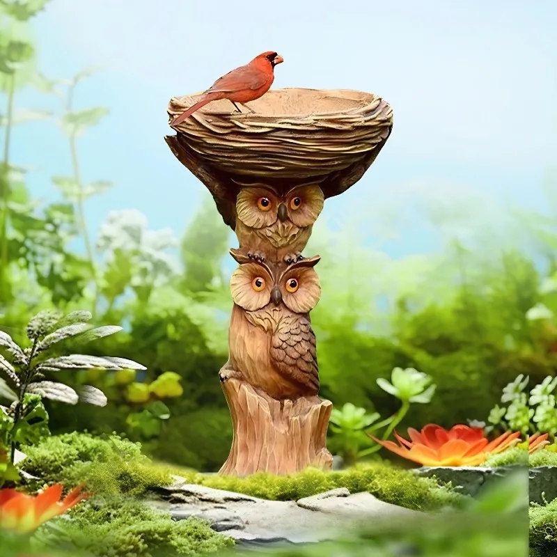Garden Resin Craft Decoration Small Animal Bird Feeder Hummingbird Outdoor Garden Courtyard Handmade Crafts Decoration Ornaments