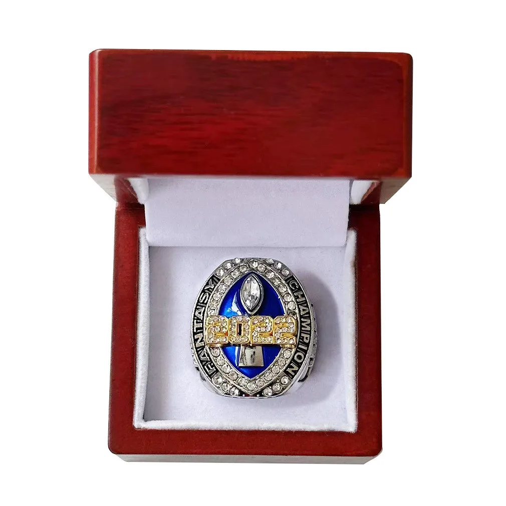 Cincin Kejuaraan Sepak Bola Fantasi FFL MVP Trophy 2022 untuk Pria, Hadiah untuk Penggemar, Ukuran 8-14