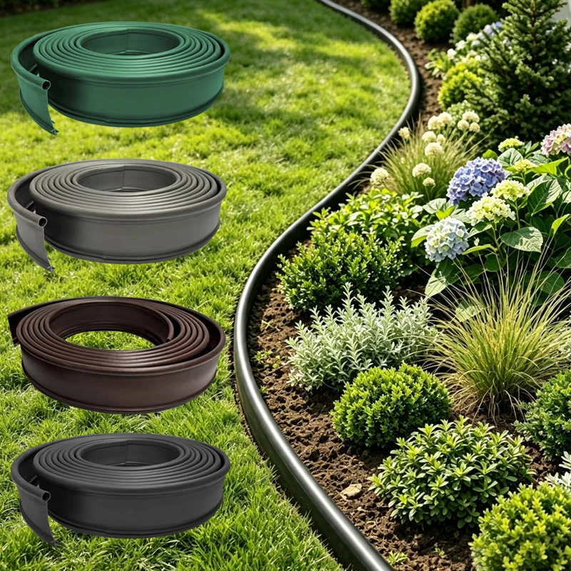Garden edging, plastic outdoor lawn border; suitable for landscaping, courtyards, vegetable gardens, and flower beds