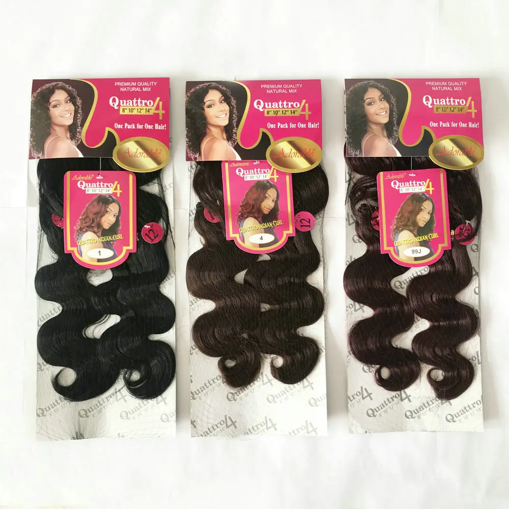 Rambut sintetis menggemaskan tubuh gelombang 10 "-14" beberapa potongan rambut bahan ekstensi serat suhu tinggi tubuh gelombang 6pcs