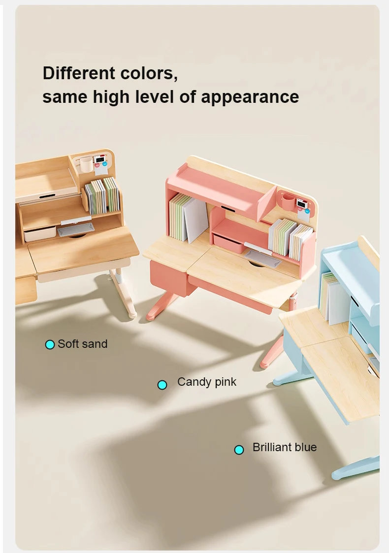 Children's study desk for primary school students writing gaming table Solid wood lifting  home  and chair set