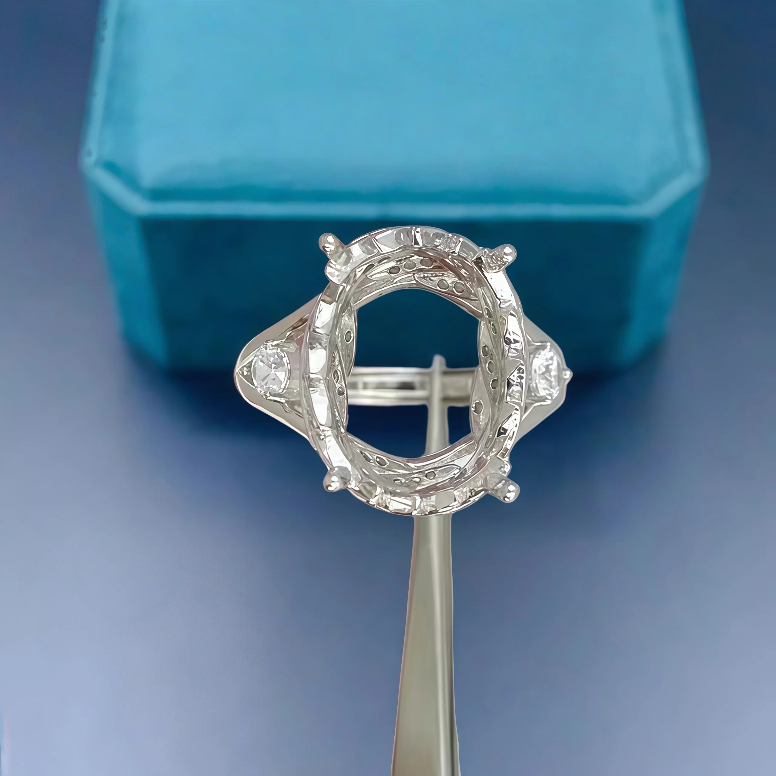 

Fashion DIY Empty Ring Holder S925 Sterling Silver Setting 10*14mmEllipse Stone Fine Luxury Noble Design Charm Jewelry for Woman