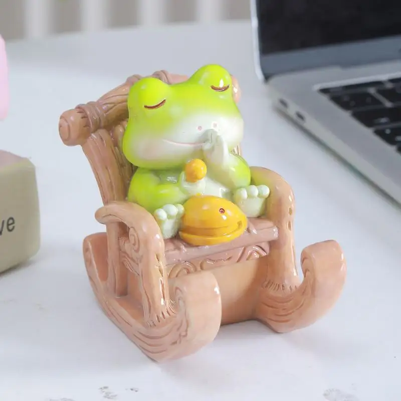 Desktop Phone Stand Rocking Chair Cellphone Cradle Frog Tablet Stand Resin Cell Phone Holder For Smartphones Tablets