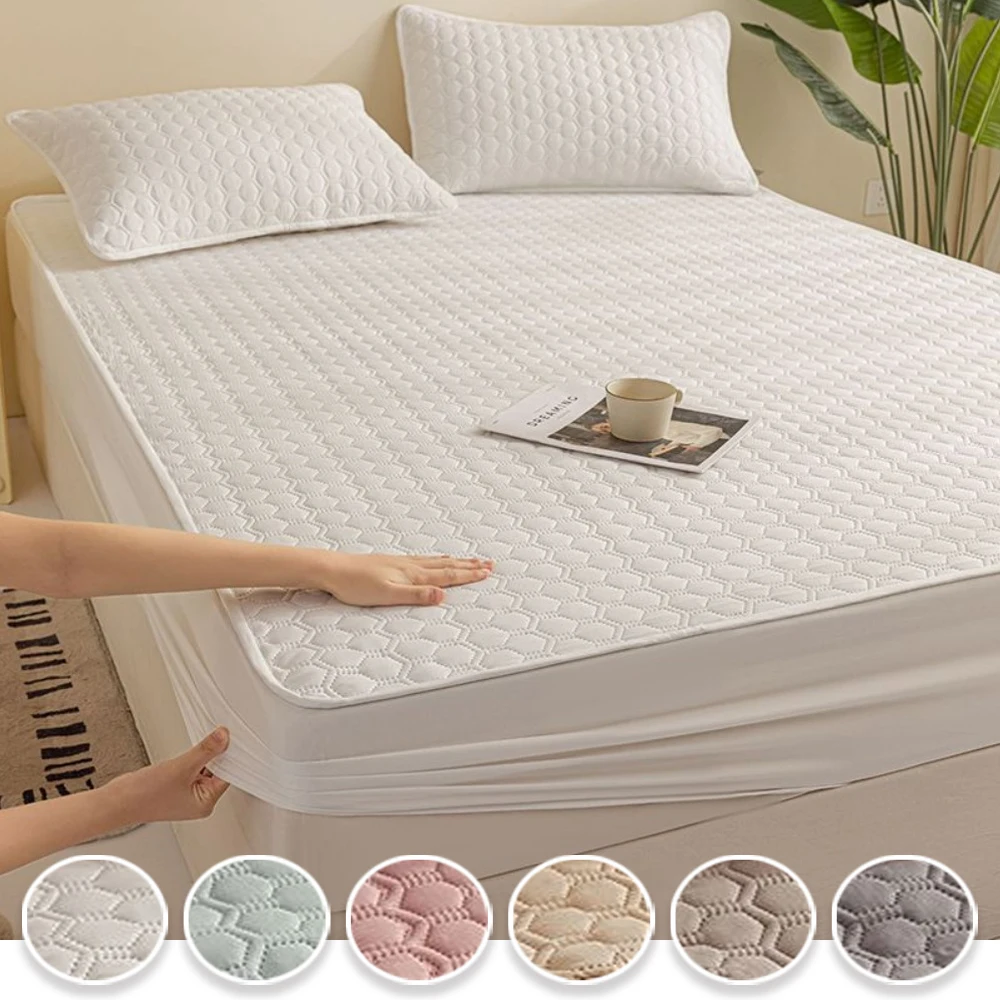 

1/3PCS Thicken Mattress Pad Protector Elastic Latex Mat Cover Skin-Friendly Durable Fitted Sheet Bed Cover for Hotel Home Decor