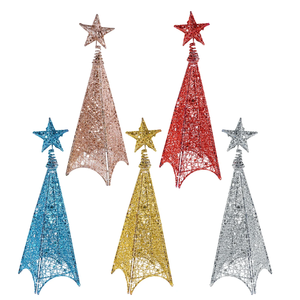 

Glowing Christmas naments 40 Cm Wrought Iron Xmas Trees Home Store Display Tower Shaped Glowing Christmas Tree Holiday Decor