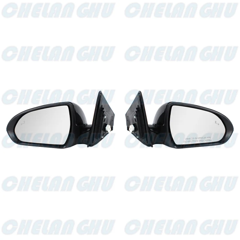 For Hyundai Elantra 2017 2018 2019 2020 US Version 1 Pair 7 Pins Black Painted Mirror Assembly With Heat Power Adjust Blind Spot