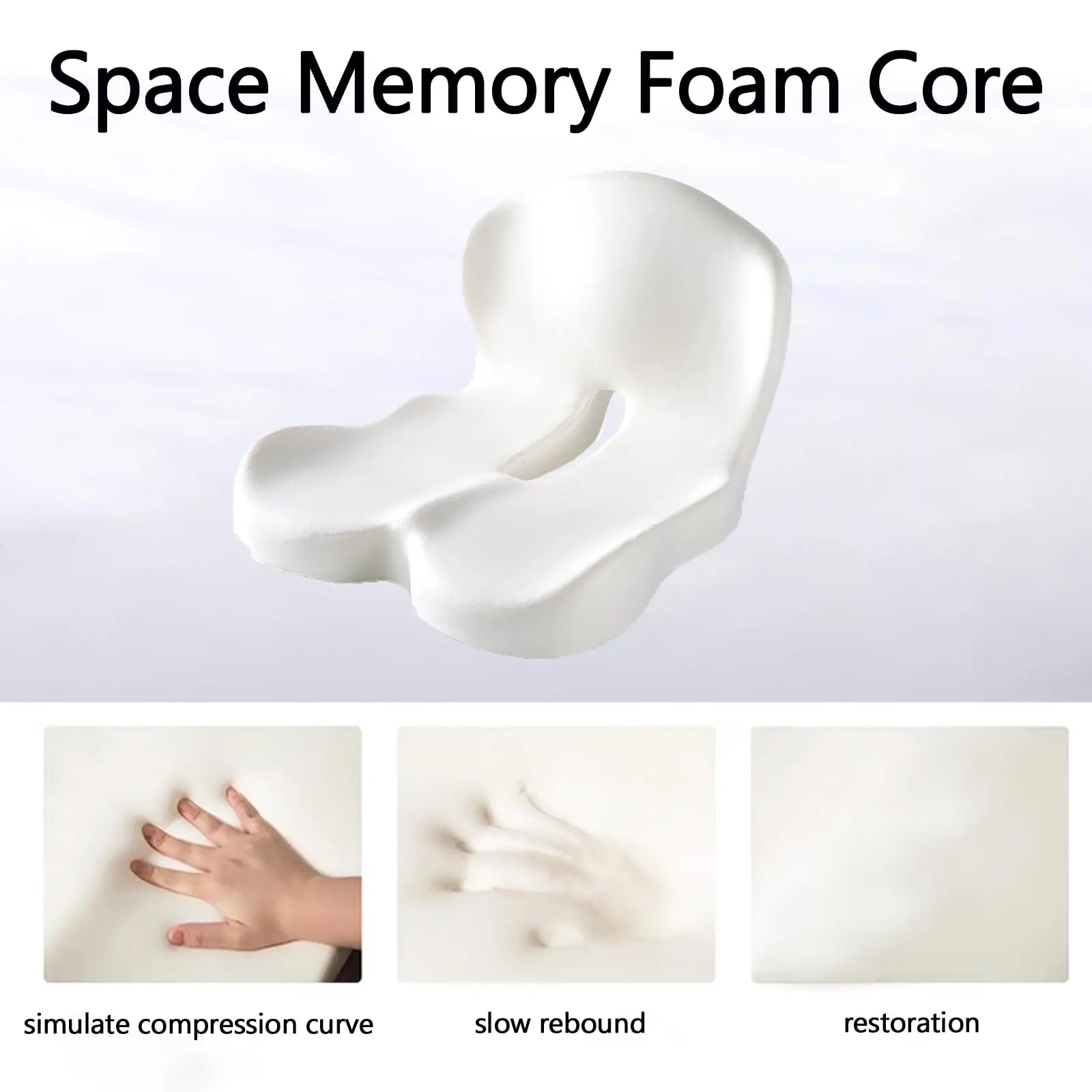 Memory-Schaum Stuhlkissen Autositz Lendenwirbelstütze für Büro-Innenausstattung Taillenkissen Komfortables Ergonomisches Kissen – Detail 3