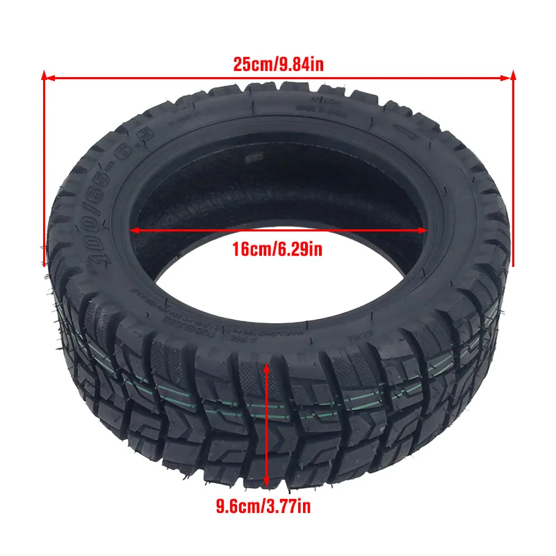 For 100/65-6.5 Electric Scooter Vacuum Wheel Tyre Tubless Tire For Tire with Tyre Valve For (90/65-6.5 Inner)