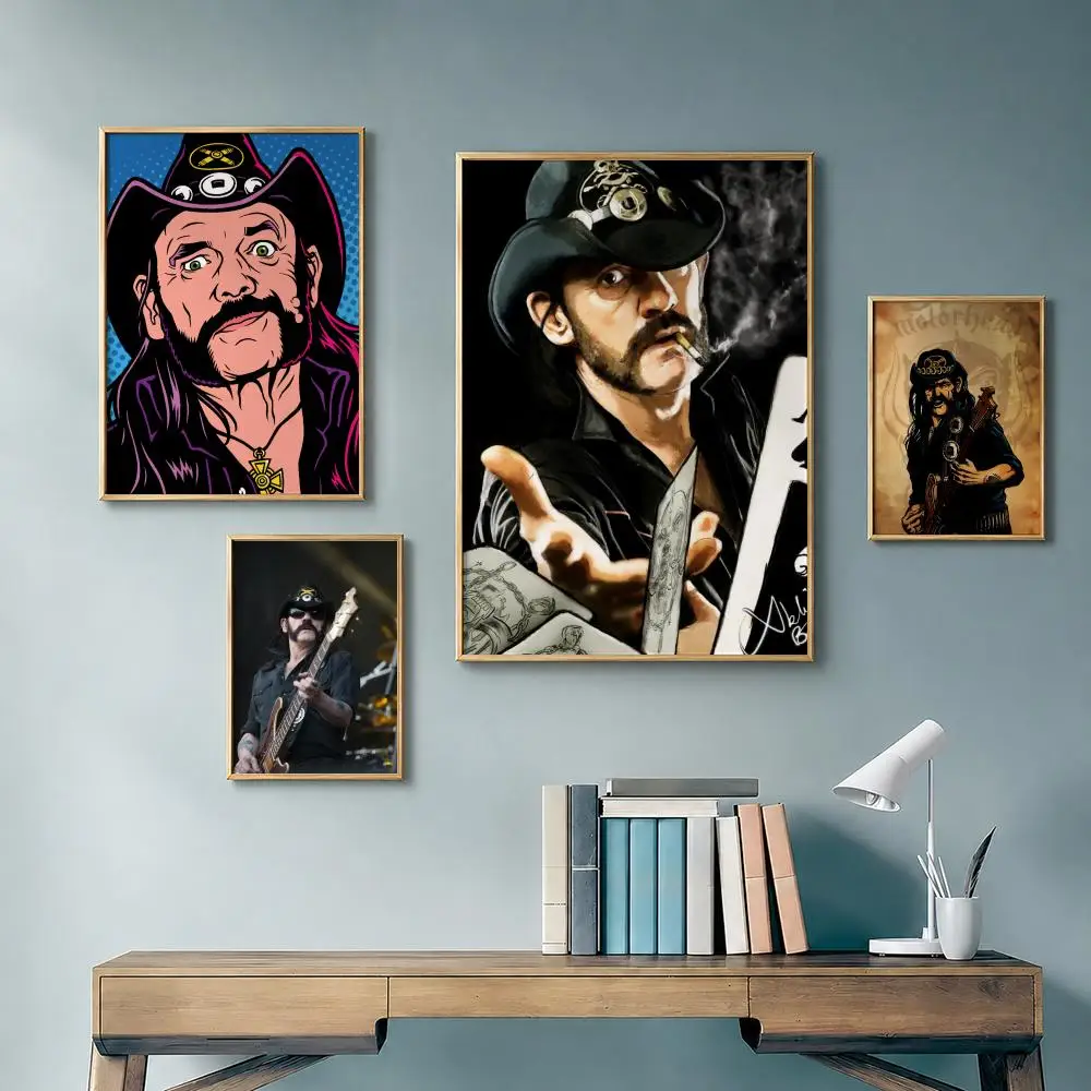 Rock Legend L-Lemmy KilmisterS Poster Vintage Retro Anime Poster Stickers Peel and Stick Wall Art Home Decor