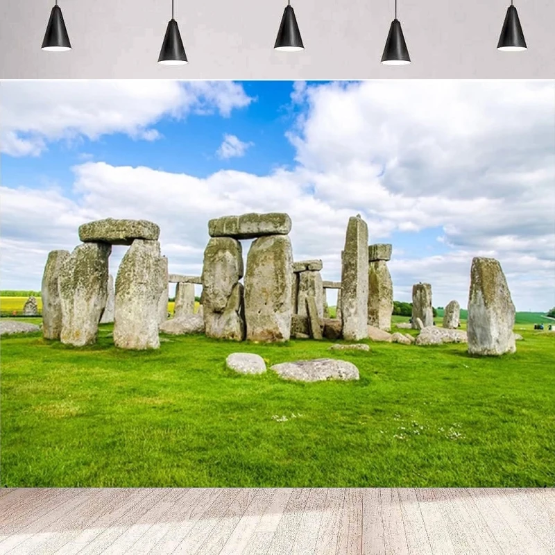 Photography Backdrop British Prehistoric Sites Stonehenge England Landmark City Scenery Honeymoon Wedding Party Background Wall