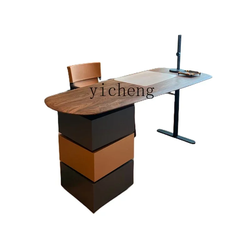 b11-7.1 Solid Wood Desk Light Luxury Modern Minimalist Living Room High-End Study Desk Minimalist Office Table