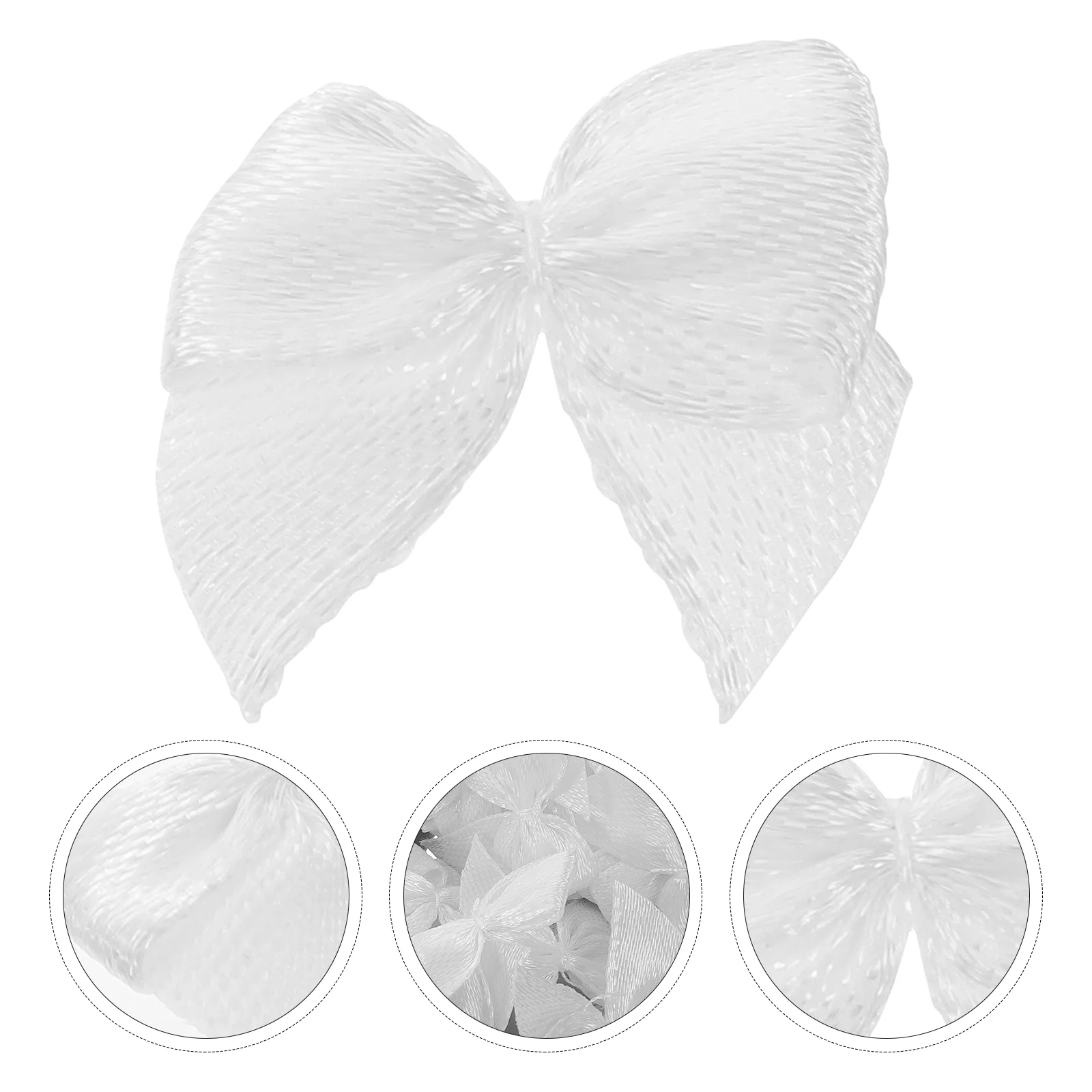 

Wedding Bow Burlap Ribbon Handmade Hair Bows Satin Accessories White Child Band