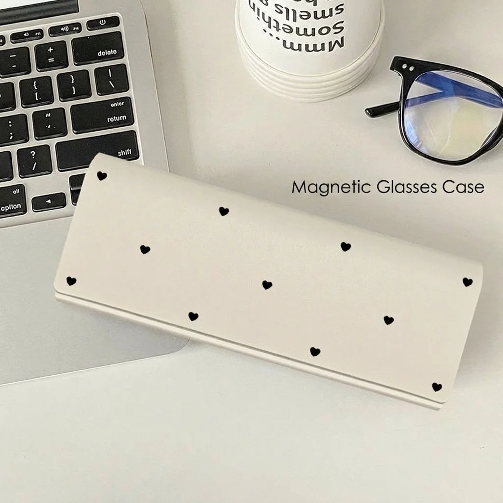 Pu Leather Glasses Case Wear-Resistant Myopia Glasses Box Magnetic Eyewear Case Crush-Resistant Sunglasses Protective Case