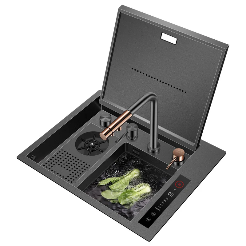 Smart Sink Fruit and Vegetable Washing Machine Nano Black Nakajima Bar Cup Washer 304 Invisible Vegetable Washing Basin