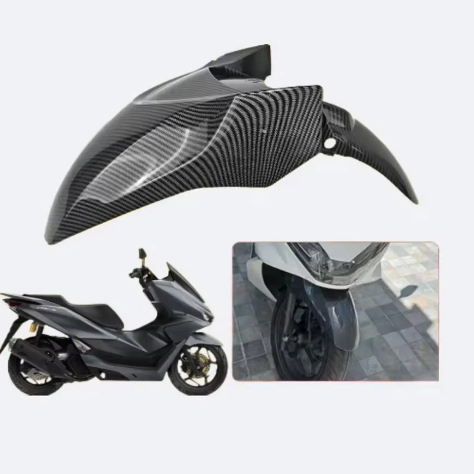 Suitable for Honda PCX160 21-25 Years Motorcycle Front Fender  Front Tile Water Retaining Board Fiber Pattern Tile Cover