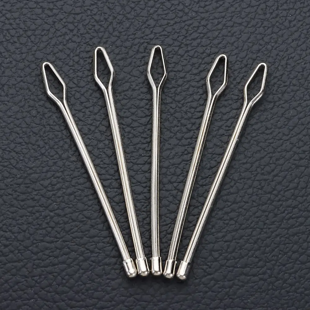 5pcs Craft Hand Tool Self-Locking Clip Tweezers Elastic Rope Threader Easy Threaders Wearing Threaders Guide Stainless Steel