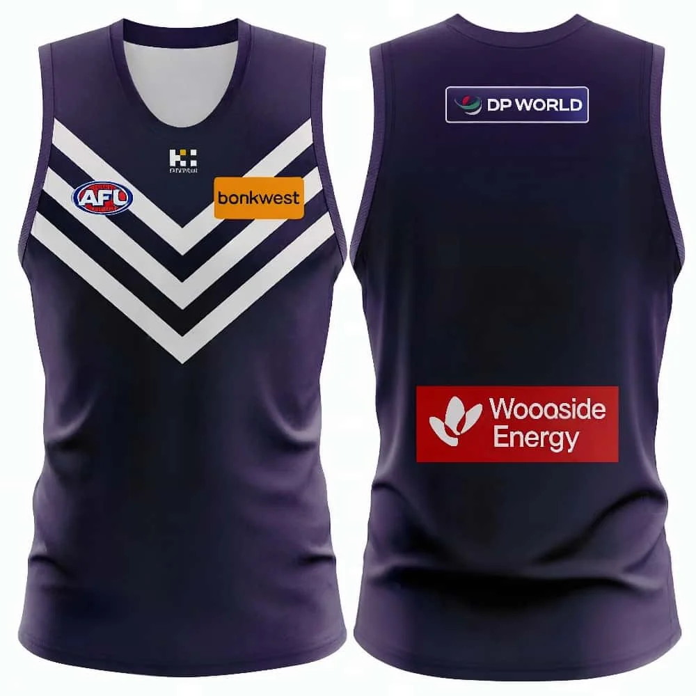 26 Australische Trainings-Trikots, Sport-Trikots, unverzichtbare Trikots für Fans, Fremantle Dockers, 3D-Druck, Sport-Trikots, passende Familien-Trikots – Detail 6