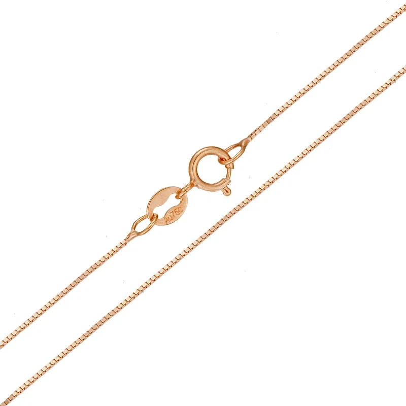 18k Pure Gold Necklace Rose White Yellow Women Fine Simple Slim Thin Chains Hot Sale Matched For Any Pendant trendy new 2025