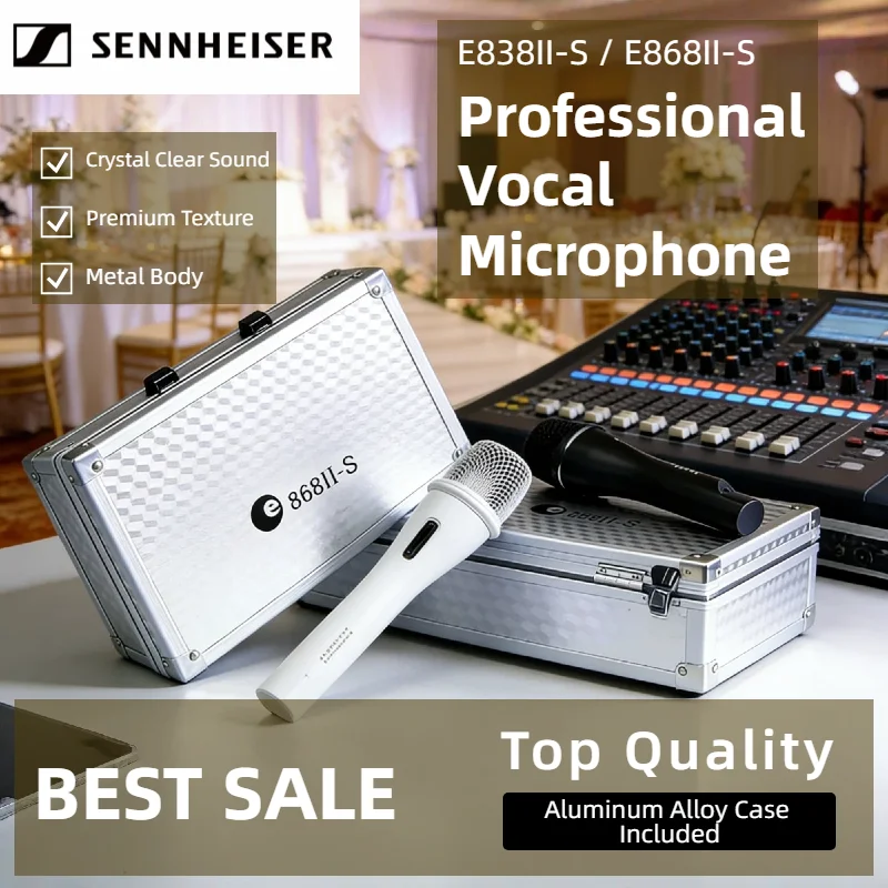 

Профессиональный динамический микрофон Sennheiser E838II-S/E868II-S с проводным подключением, мощный магнитный микрофон для караоке, вечеринок и живых выступлений