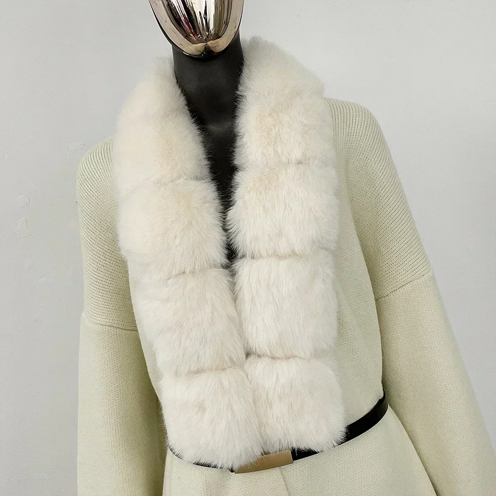 معطف الفرو صديقة للبيئة معطف الفرو الاصطناعي للنساء الراقية الملابس النسائية الأنيقة معطف الباردة شتاء 2025 معطف مع الأكمام الفراء #5