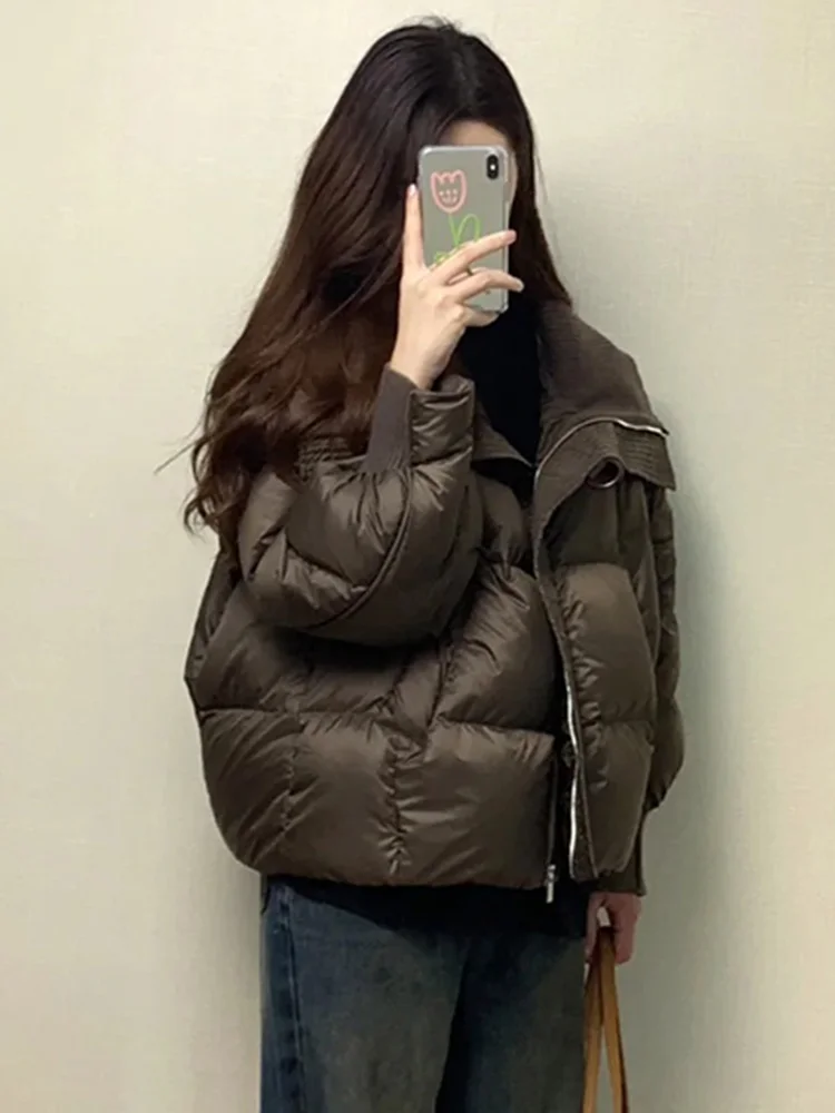 معطف قصير محبوك من القطن المحبوك من Thiened سترة شتوية نسائية ملابس خارجية قطنية دافئة ومريحة #3