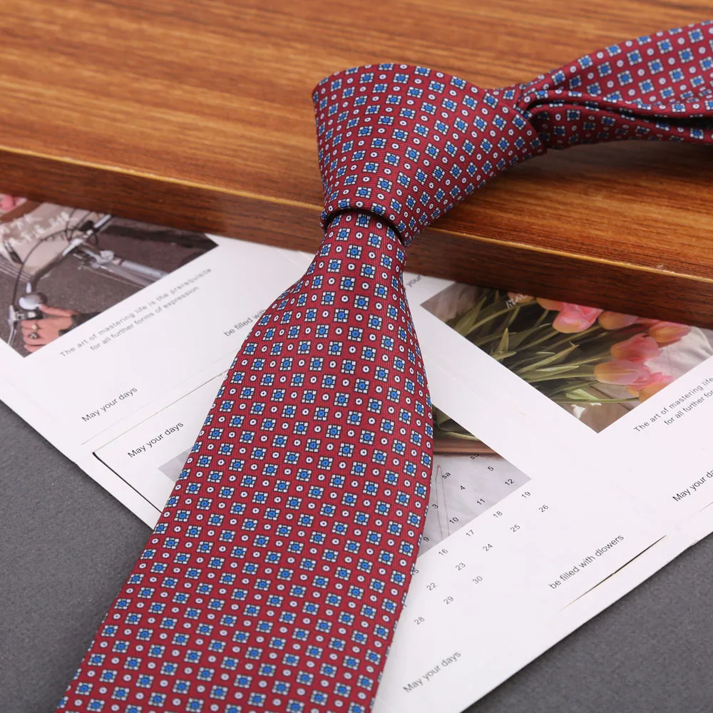 Klassische Krawatte für Herren, Seidenimitat, hochwertige Krawatten, weich, neuartig, gepunktet, mit Blumenmuster, Business- und Hochzeitsaccessoires, Geschenk – Detail 11