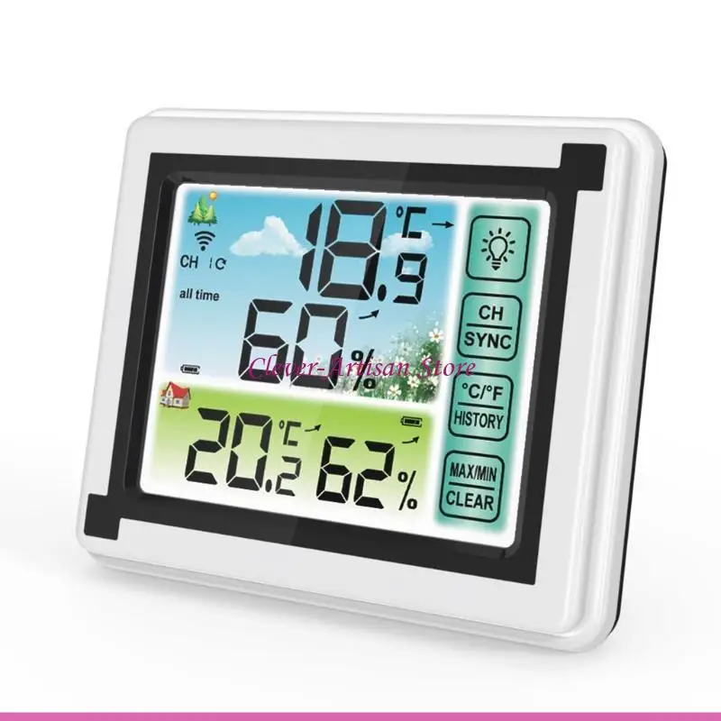 E06B Interior aire libre Mínimo Mínimo Meder temperatura Registro humedad Monitor meteorológica útil Reloj Estación