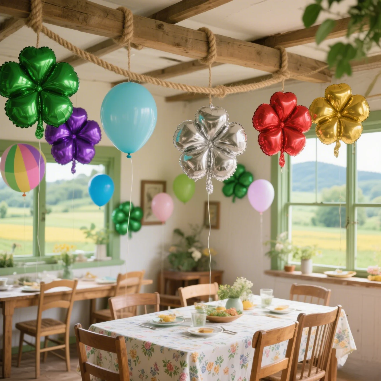 

10pcs Four Leaf Clover Heart Shape Foil Balloons - Lucky Four Leaf Clover for St. Patrick's Day, Wedding and Party Decorations